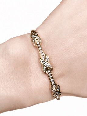 10K gold and Diamond hinge bracelet